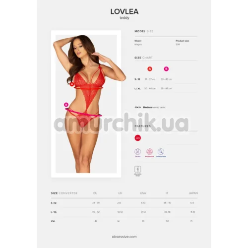 Боді Obsessive Lovlea, червоне