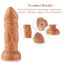 Вибратор-насадка Hismith Slightly Curved Vibrating Silicone Dildo Monster Series 8.2, золотой - Фото №7