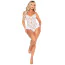 Боди Leg Avenue Lace Floral Lace Halter Teddy With Flutter Accent, белое - Фото №7