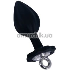 Анальна пробка Silicone Anal Plug With Ring Pull L, чорна - Фото №1
