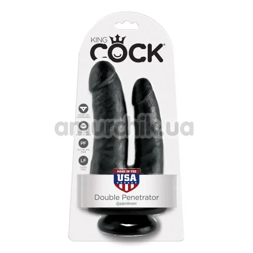 Подвійний фалоімітатор King Cock, чорний