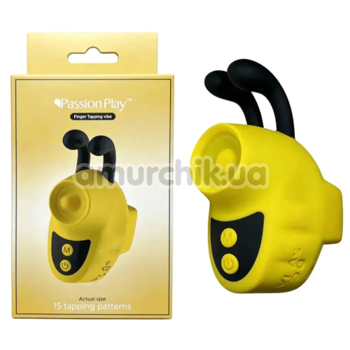 Вібратор на палець з пульсацією Passion Play Finger Tapping Vibe, жовтий
