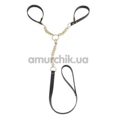 Наручники с поводком Bijoux Indiscrets Maze T-Restraints, чёрные - Фото №1