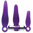Набор анальных пробок с вибрацией Frisky Fanny Fiddlers 3 Piece Finger Rimmer Set + Vibrating Bullet, фиолетовый - Фото №1