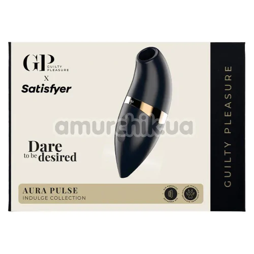 Симулятор орального секса для женщин Guilty Pleasure х Satisfyer Aura Pulse, черный