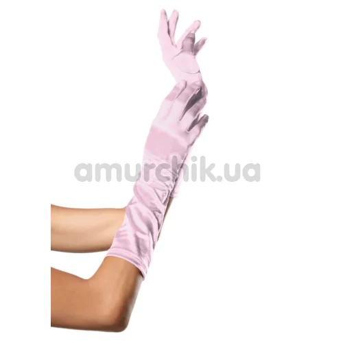 Перчатки Elbow Length Satin Gloves, розовые - Фото №1