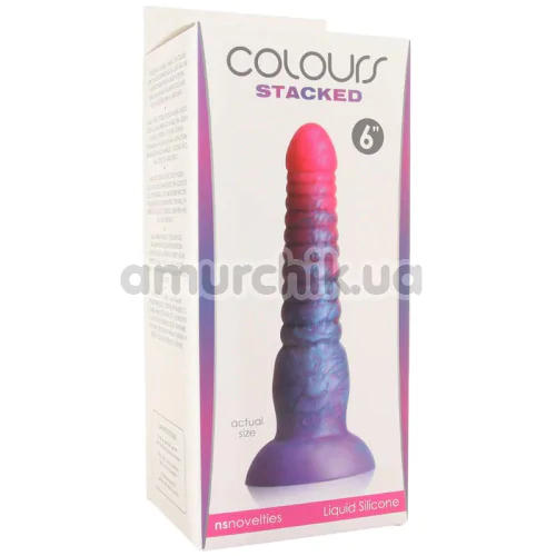 Фаллоимитатор Colours Stacked 6, розово-голубой