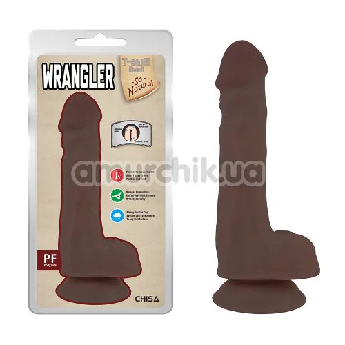 Фалоімітатор T-Skin Real Wrangler, коричневий