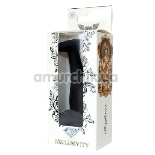 Анальна пробка з прозорим кристалом Exclusivity Jewellery Silicone Straight Plug L, чорна