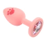 Анальная пробка с розовым кристаллом Alume Silicone Heart Paw Plug S, розовая - Фото №3