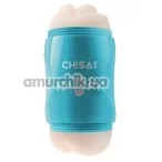 Мастурбатор Chisa Happy Cup Mouth & Ass Masturbator, блакитний - Фото №1
