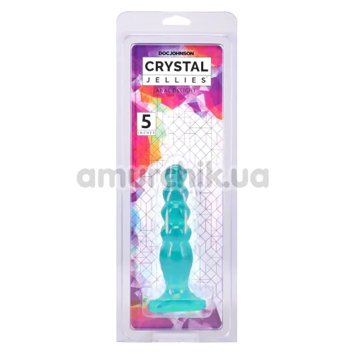 Анальная пробка Crystal Jellies Anal Delight 5, бирюзовая