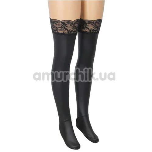 Панчохи Star Night PU Leather Thigh High Stockings, чорні