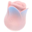 Клиторальный вибратор с подвижным язычком и губами Blush Kissing Rose, розово-голубой - Фото №2