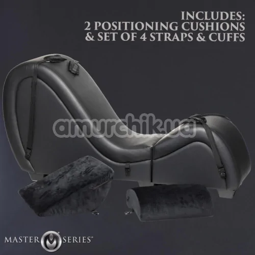 Кресло для секса Master Series Kinky Sex Chaise With Love Pillows, черное