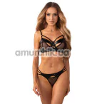 Комплект Obsessive Dominna, чорний: бюстгальтер + трусики-стрінги - Фото №1