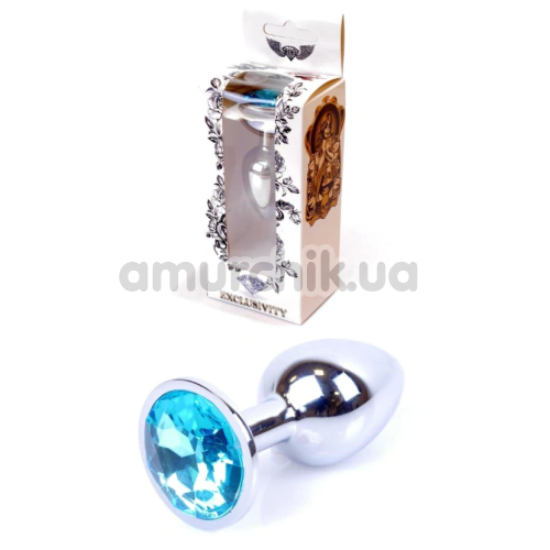Анальна пробка з блакитним кристалом Exclusivity Jewellery Silver Plug, срібна