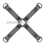 Ремінці для фіксаторів Bedroom Fantasies Hogtie 4-Way Restraint Cross, чорні - Фото №1