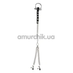 Зажимы для сосков с виброкольцом Chained Nipple Clamps + Cock Ring + Vibe - Фото №1