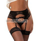 Комплект Star Night Sheer & Lace Bow Garter Belt, чорний: пояс для панчіх + трусики - Фото №1
