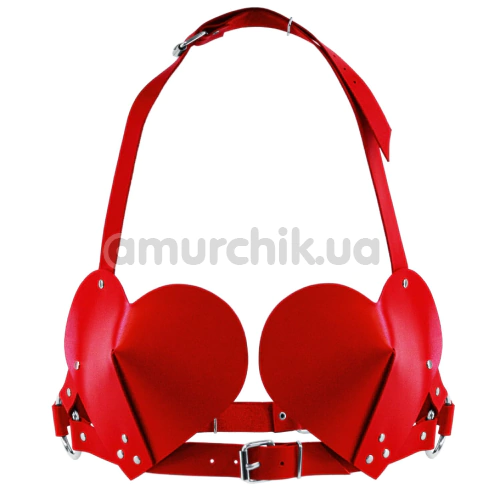 Бюстгальтер Feral Feelings Hearts Bra Leather, червоний - Фото №1
