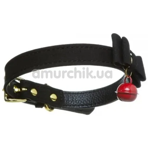 Нашийник Loveshop Bow and Bell, чорний