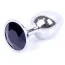 Анальна пробка з чорним кристалом Exclusivity Jewellery Silver Plug, срібна - Фото №1