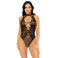 Боди Leg Avenue Net And Lace Halter Bodysuit, черное - Фото №7