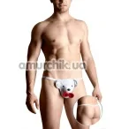 Труси-стрінги чоловічі Thong білі ведмедик (модель 4492) - Фото №1