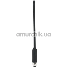 Уретральна вставка з вібрацією Silicone Dilator Urethral Vibrator M, чорна - Фото №1