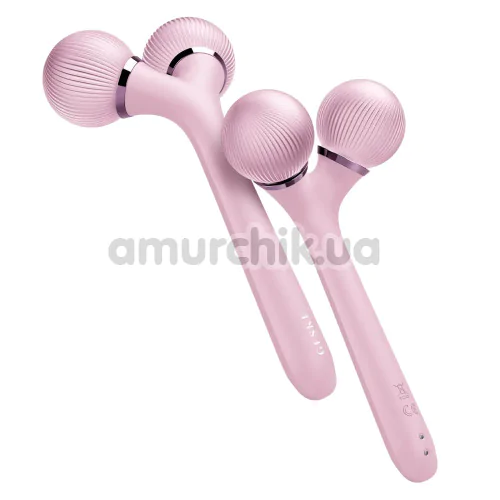 Ультразвуковий масажер Geske Sonic Facial & Body Roller 4 in 1, світло-рожевий