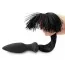 Анальна пробка з чорним хвостом Silicone Anal Plug With Pony Tail, чорна - Фото №3