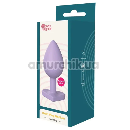 Анальна пробка Love Signal Heart Plug Medium, бузкова
