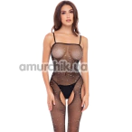 Комбинезон Sparkle Crotchless Bodystocking, черный - Фото №1