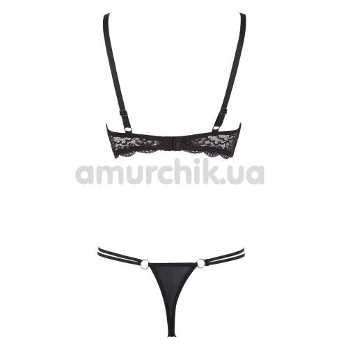 Комплект Cottelli Collection Lingerie 222109812, черный: бюстгальтер + трусики-стринги