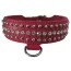 Нашийник DS Fetish Leather Rivet & Crystal, червоний - Фото №1