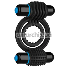 Віброкільце для члена OptiMALE Vibrating Double C-Ring, чорне - Фото №1
