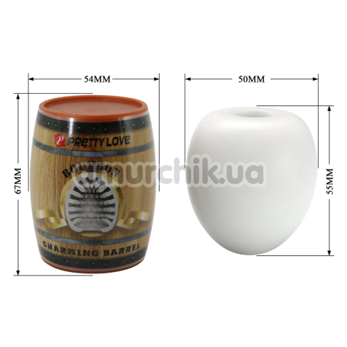 Мастурбатор Pretty Love Bourbon Charming Barrel, білий