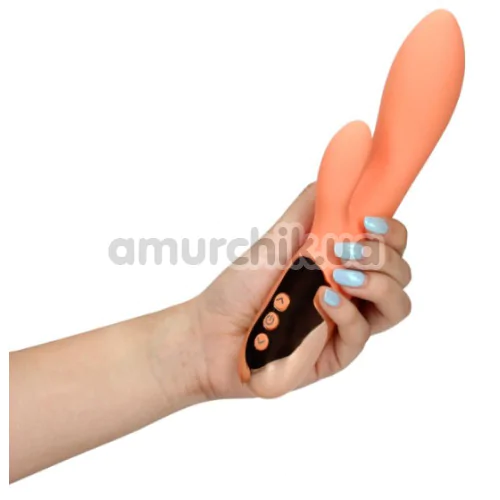 Вібратор Loveline Ultra Soft Silicone Rabbit Vibrator, помаранчевий