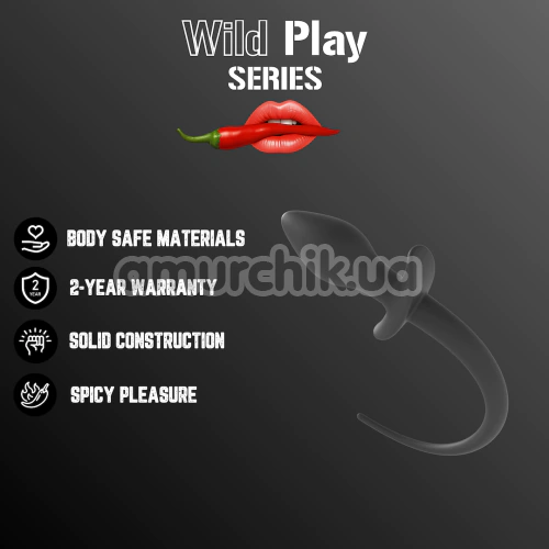 Анальна пробка з хвостом Wild Play Anal Plug with Tail С3, чорна