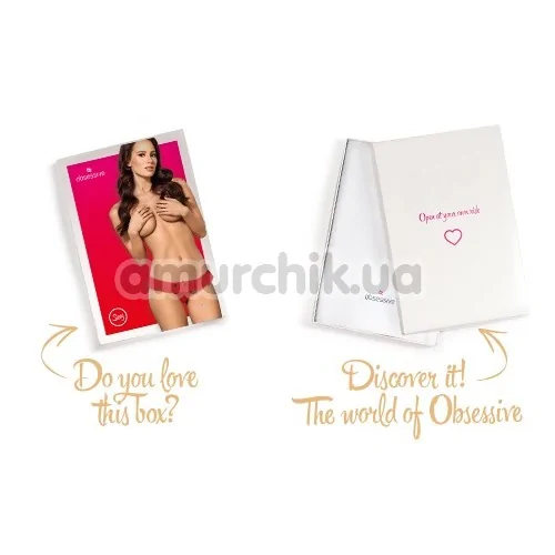 Трусики-стринги с вырезом Obsessive 827-THO-3, красные