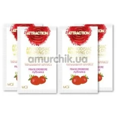 Массажное масло с феромонами Aphrodisiac Warming Massage Oil Attraction Strawberry с согревающим эффектом - клубника, 10 мл - Фото №1
