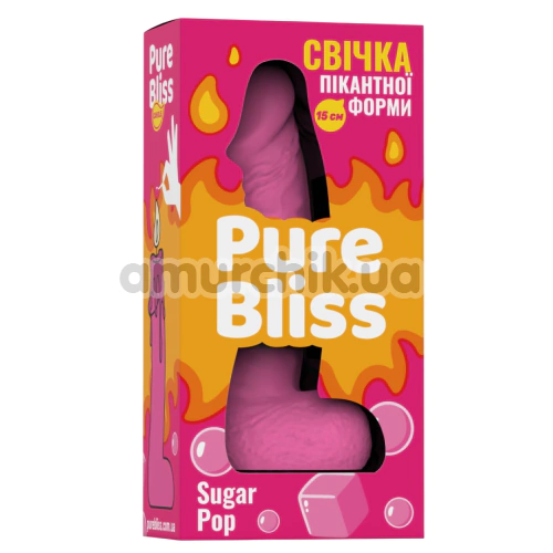 Свічка у вигляді пеніса Pure Bliss Small Sugar Pop - жуйка, рожева