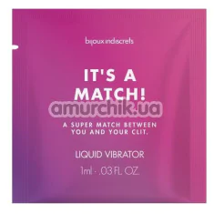 Збуджуючий гель з ефектом вібрації Bijoux Indiscrets Liquid Vibrator It's A Match, 1 мл - Фото №1