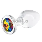 Анальная пробка с радужным кристаллом Crystal Desires Rainbow Gem M, прозрачная - Фото №1