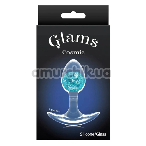 Анальная пробка Glams Cosmic Small, голубая