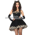 Костюм кошечки Leg Avenue Frisky Feline Cat, черный: платье + ушки - Фото №1