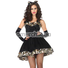Костюм кошечки Leg Avenue Frisky Feline Cat, черный: платье + ушки - Фото №1