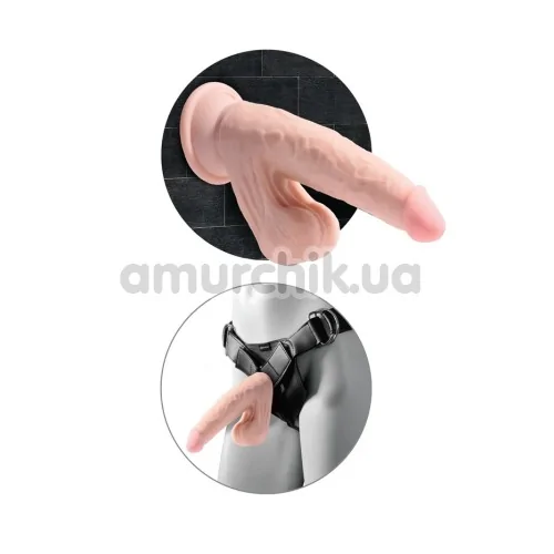 Фаллоимитатор King Cock Plus 7 Triple Density Cock With Swinging Balls, телесный