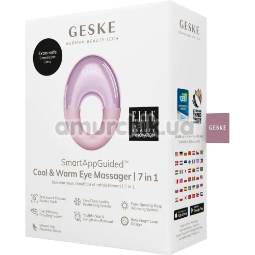 Массажер для глаз Geske Cool & Warm Eye Massager 7 in 1, светло-розовый